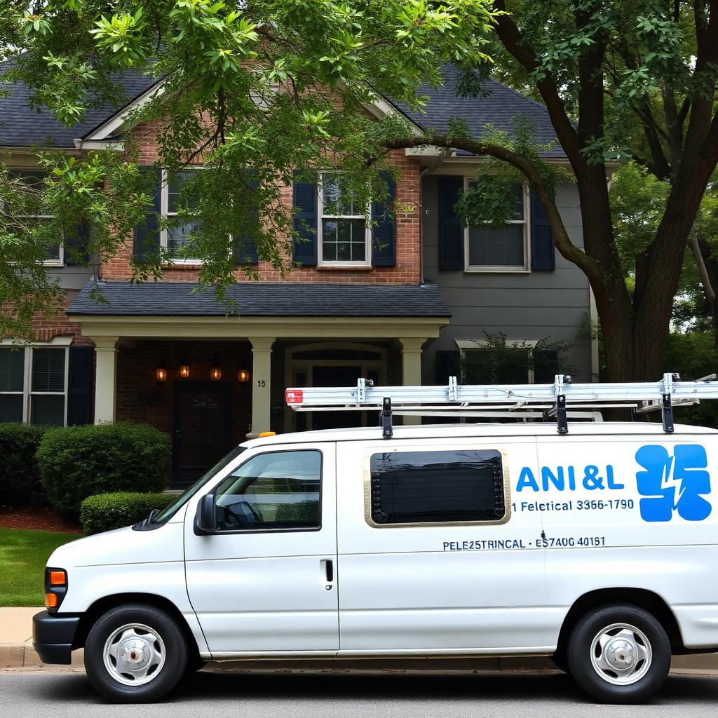 Apex Power Solutions LLC service vehicle at a residential property in Atlanta, GA.