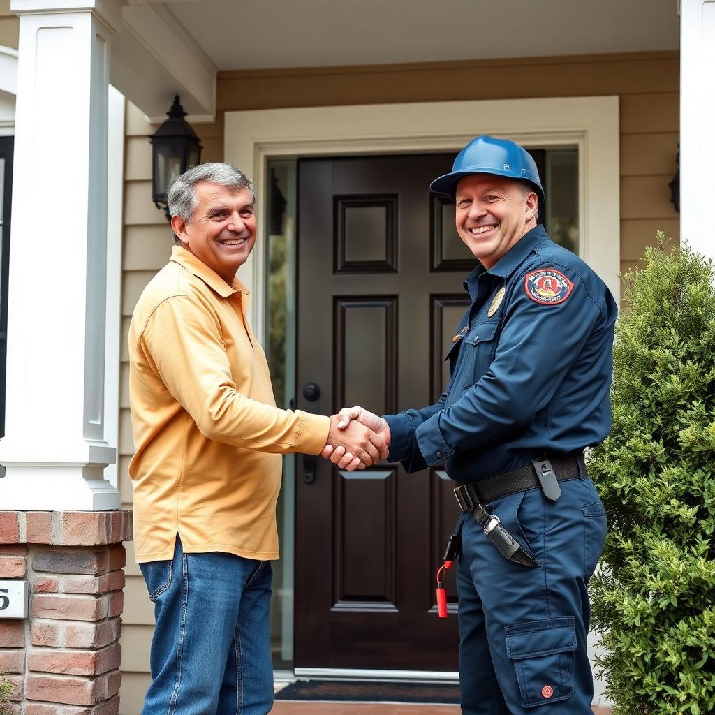Apex Power Solutions electrician completing a final walkthrough with a homeowner after an electrical service call in Atlanta.