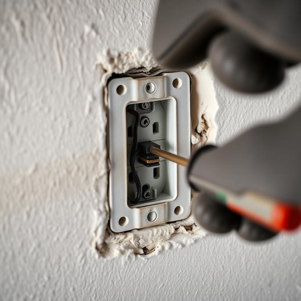 Professional outlet installation by a licensed electrician in an Atlanta home.